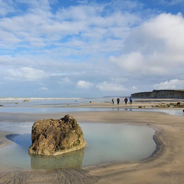 Quiberville hiking at low tide