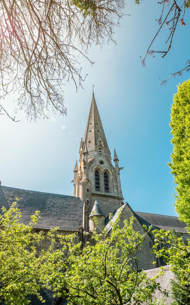 Collegiate Church Auffay blue sky