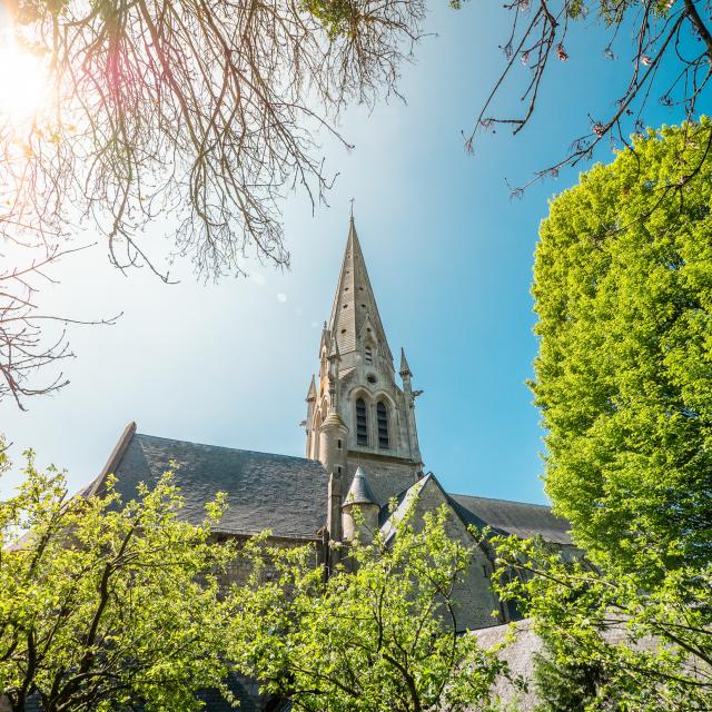 Collegiate Church Auffay blue sky