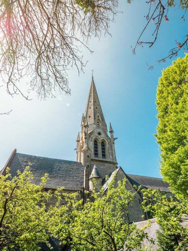 Collegiate Church Auffay blue sky