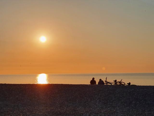 Small break to contemplate the beach