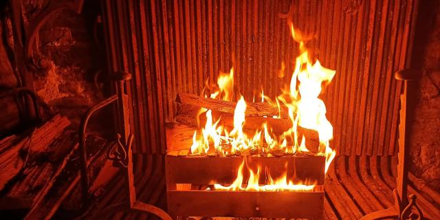 Auberge du Cygne fireplace