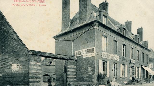 Postkarte vom Hotel du Cygne in Totes