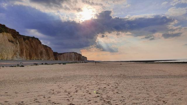 Sand beach at low tide