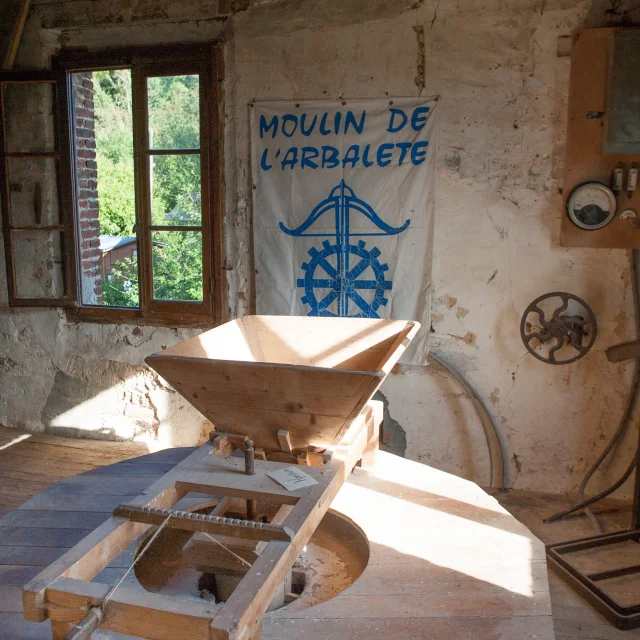france, region normandie, seine maritime, terroir de caux, saint nicolas de folleville, moulin de larbalete; m Tacoen, visite lors des journées du patrimoine,