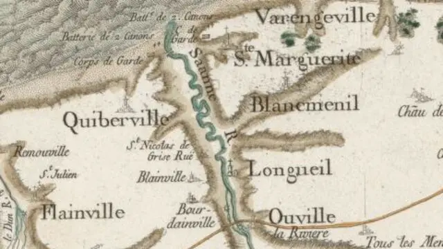 Carte De Cassini 18ème siècle - Quiberville